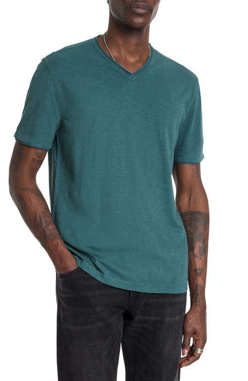 Miles Slub Organic Cotton V-Neck T-Shirt in Eucalyptus