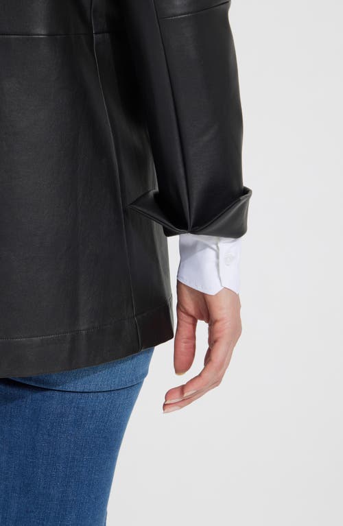 Shop Lyssé Faux Leather Blazer In Black