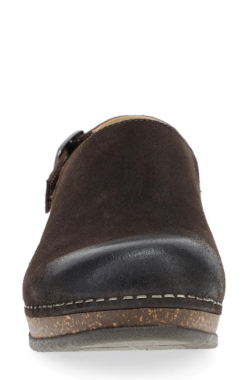 Shop Dansko Merrin Slingback Clog In Chocolate Burnished Suede