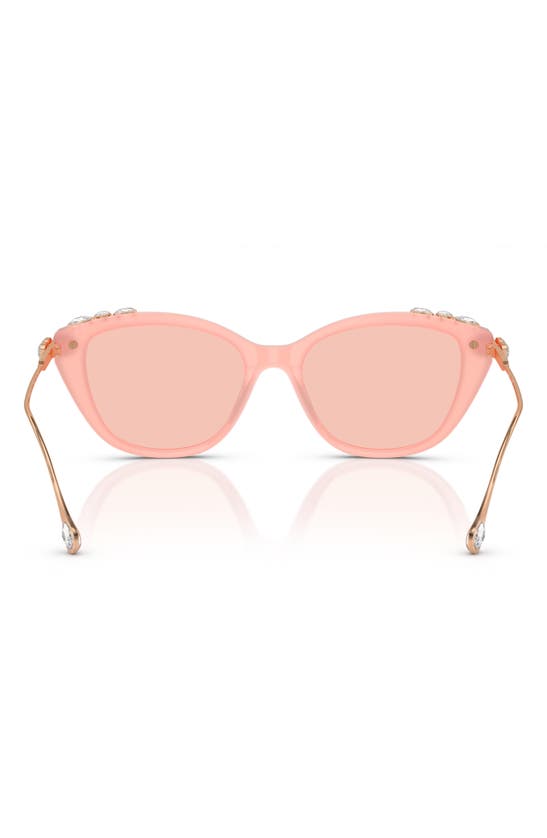 Shop Swarovski 53mm Cat Eye Sunglasses In Opal Pink