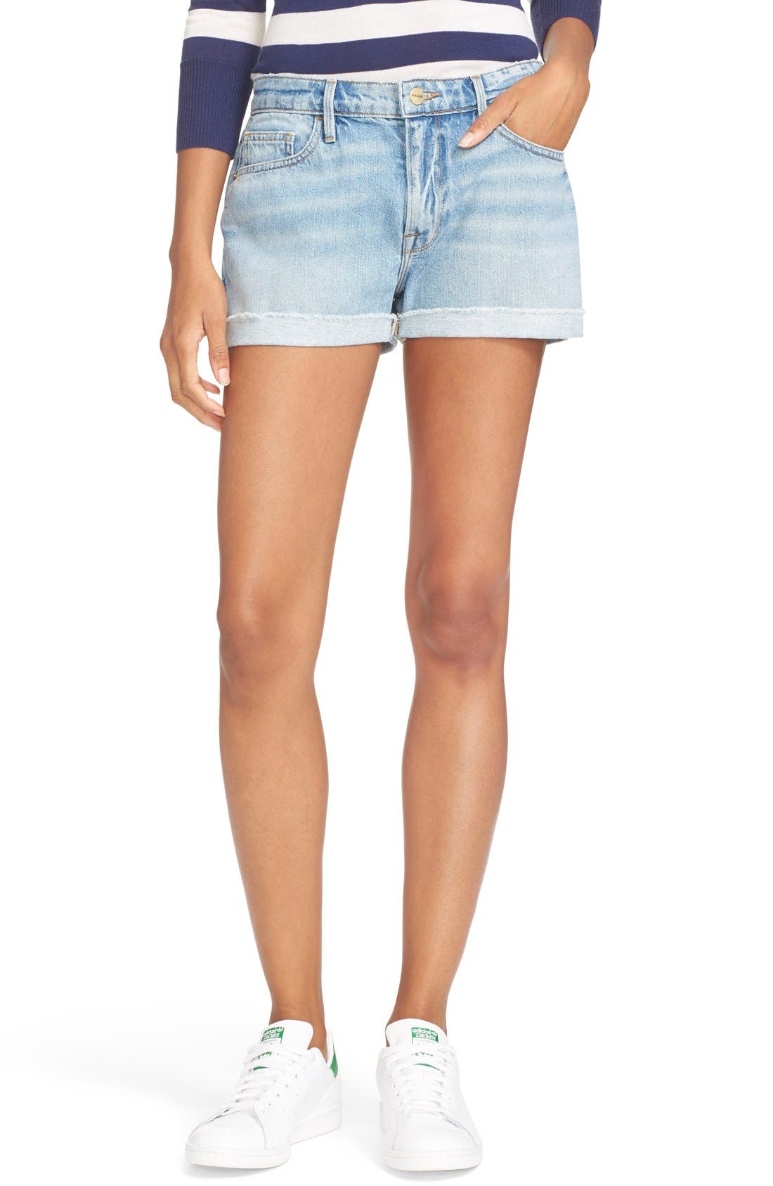FRAME Cuffed Denim Boyfriend Shorts (Boulevard) Nordstrom