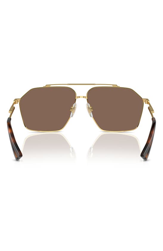 Shop Dolce & Gabbana 61mm Pilot Sunglasses In Gold