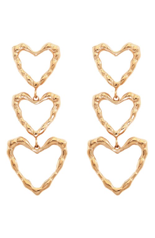 Petit Moments Hammered Heart Drop Earrings in Gold at Nordstrom