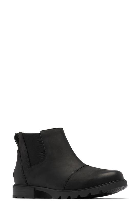 Sorel Emelie Iii Waterproof Chelsea Boot In Black/ Black