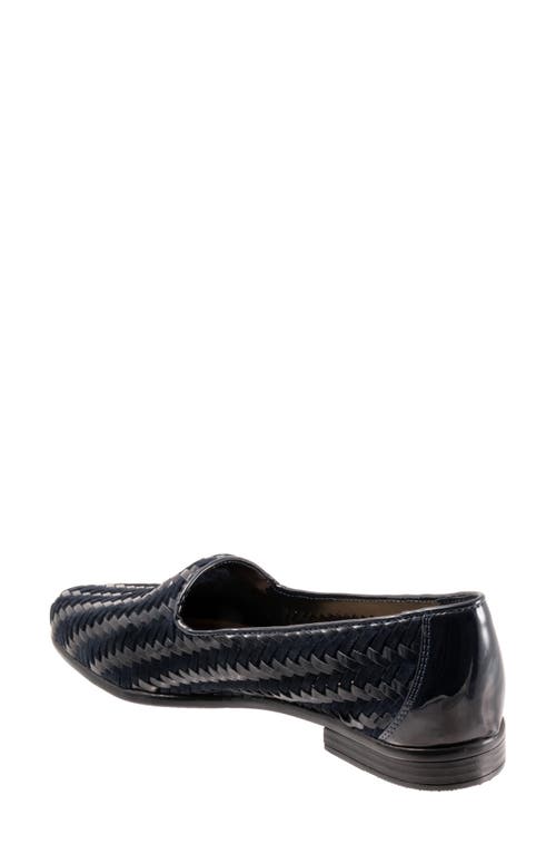 Shop Trotters Liz Iii Flat In Navy/navy Patent