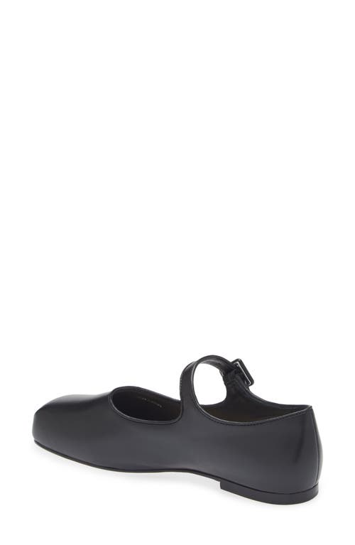 Shop Sandy Liang Pointe Mary Jane Flat In Black Napa