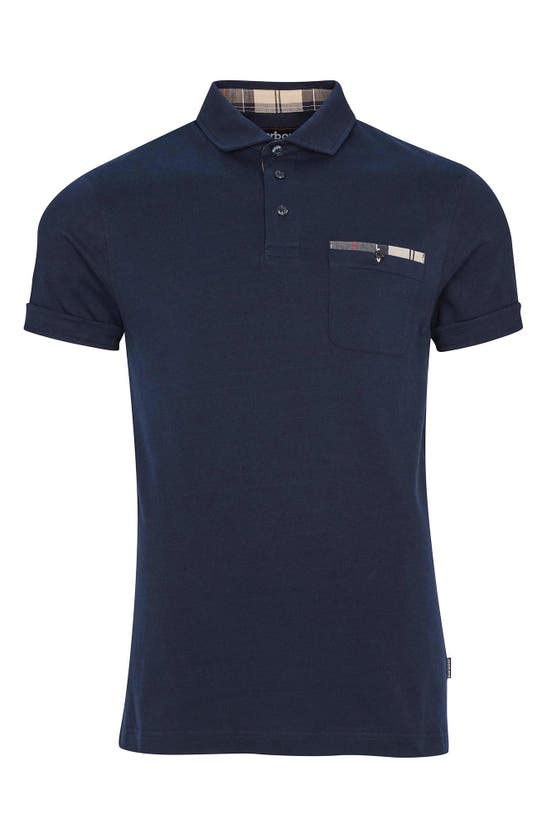 Barbour Corpatch Cotton Polo Shirt In Navy