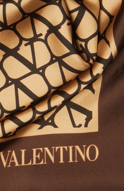 Shop Valentino Garavani Toile Iconographe Square Silk Scarf In Beige/nero/tabacco