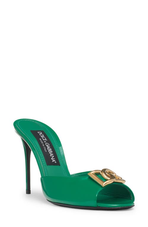 Dolce & Gabbana DG Logo Patent Slide Sandal at Nordstrom,