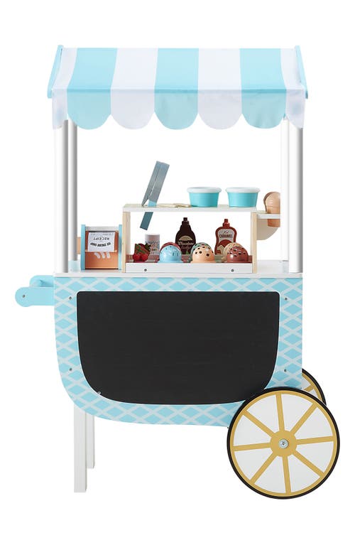 Teamson Kids My Little Helper Ice Cream Cart Play Kit in Blue 