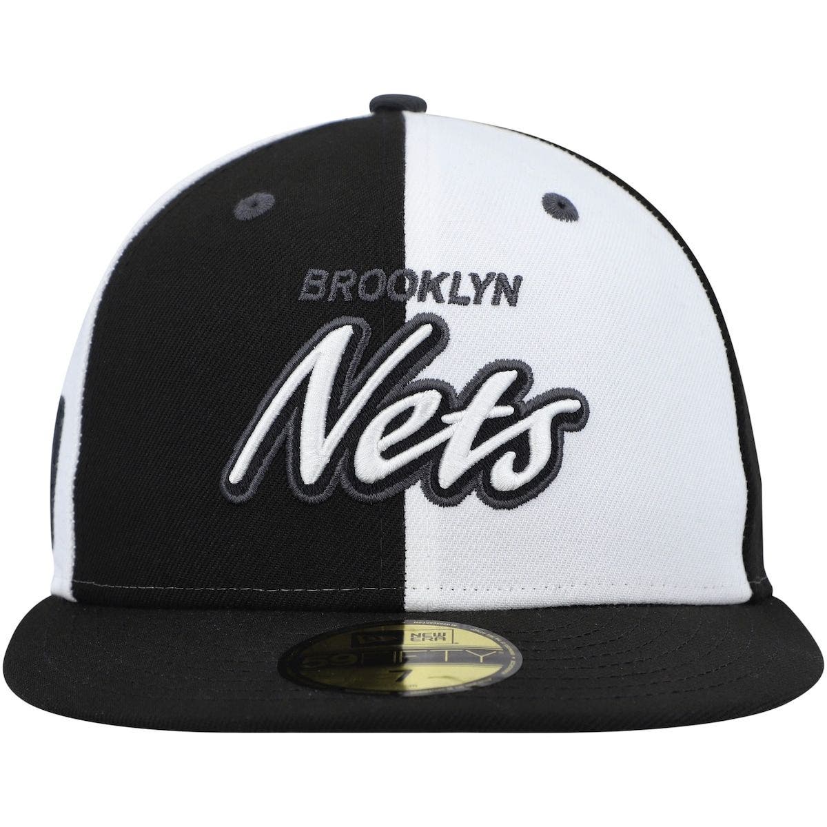 New Era Men's New Era Black/White Brooklyn Nets Script Pinwheel 59FIFTY