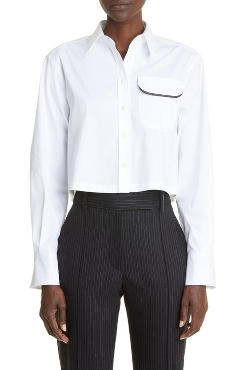 BRUNELLO CUCINELLI Bead-embellished cotton-poplin shirt in 2023