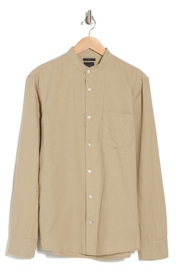 14th & Union Linen & Cotton Button-up Shirt In Neutral