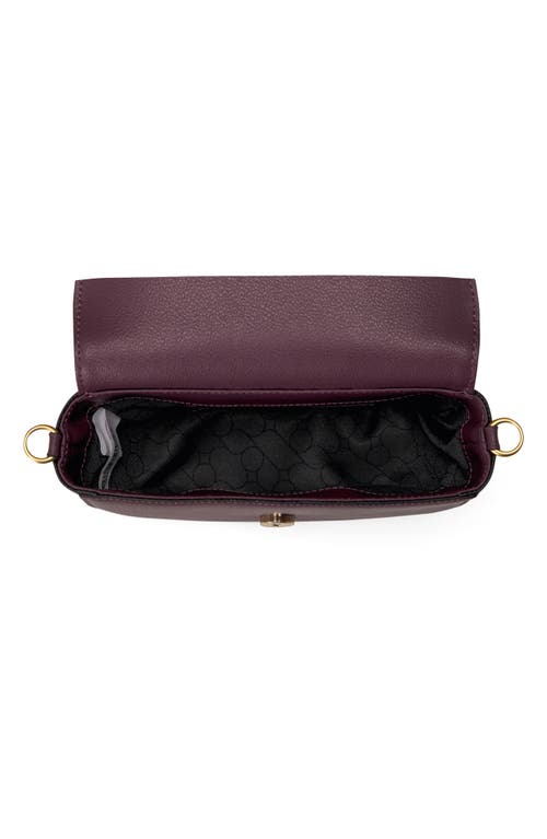 Shop Oryany Lottie Leather Crossbody Saddle Bag In Eggplant