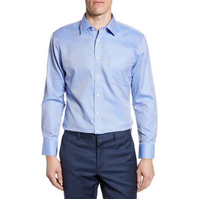 Nordstrom Shop Smartcare(TM) Trim Fit Herringbone Dress Shirt - Blue