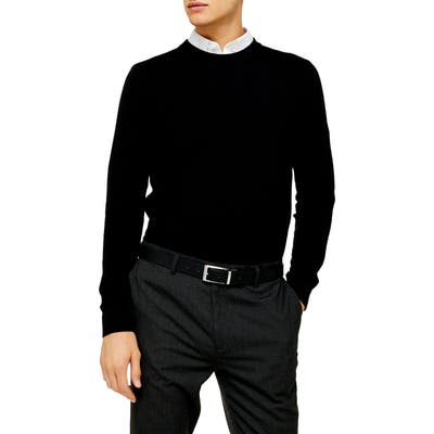 Topman Essential Classic Fit Crewneck Sweater, Black
