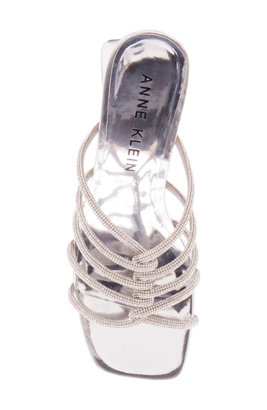 Shop Anne Klein Geena Rhinestone Wedge Sandal In Silver