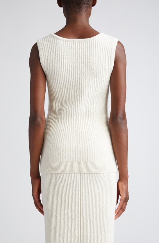 Shop Totême Bouclé Rib Sweater Tank In Ecru