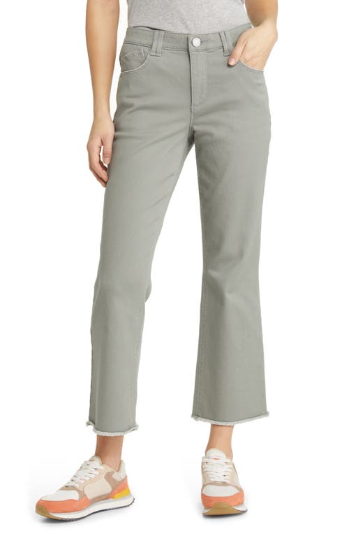 'Ab'Solution Frayed High Waist Ankle Flare Jeans in Deep Seagrass