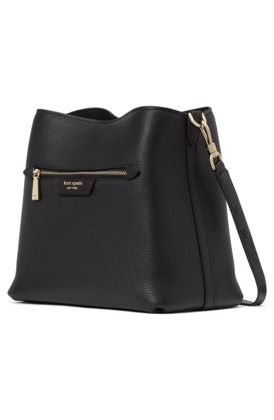 Kate Spade Hudson Pebble Leather Shoulder Bag In Black