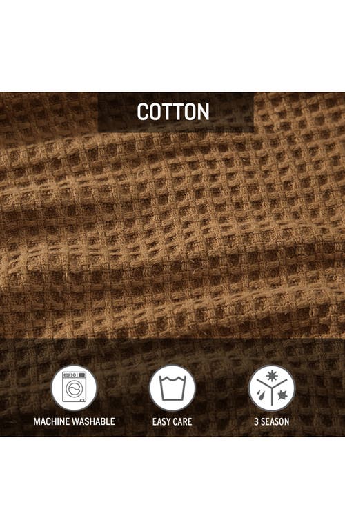 Eddie Bauer Waffle Knit Throw Blanket In Medium Brown