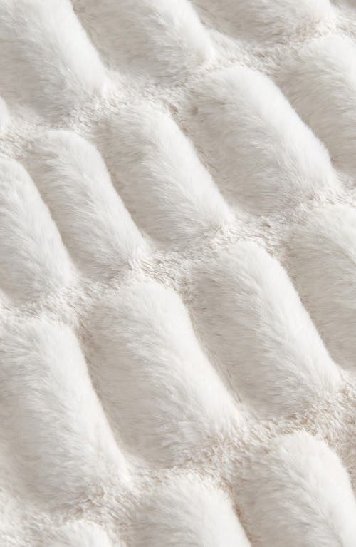 Woven & Weft Faux Fur Reversible Throw Blanket In White