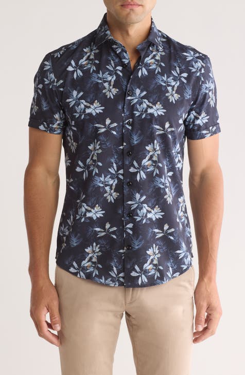 Floral Short Sleeve Button-Up Shirt