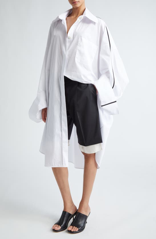 Shop Peter Do Oversize Button-up Coat Shirt In White