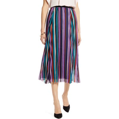 Petite Halogen Pleated Chiffon Skirt, Black