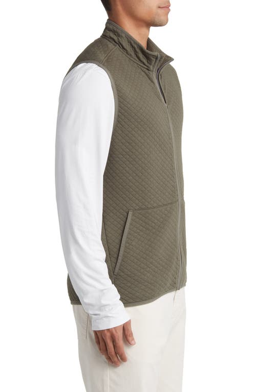 Shop Rhone Gramercy Quilted Zip Vest In Lichen Green