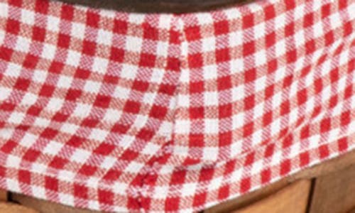Picnic Time Kansas Handwoven Wooden Picnic Basket In Red