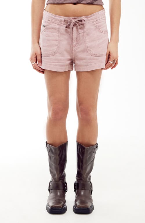 Five Pocket Linen Blend Shorts in Pink