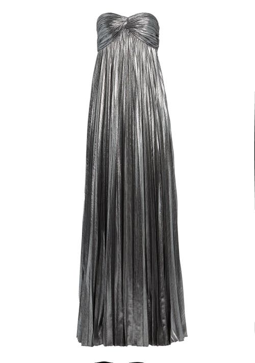 Retroféte Zoa Pleated Maxi Dress In Gumnmetal