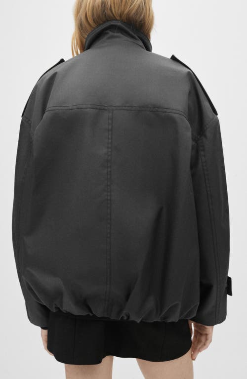 Shop Mango Oversize Bubble Jacket In Black