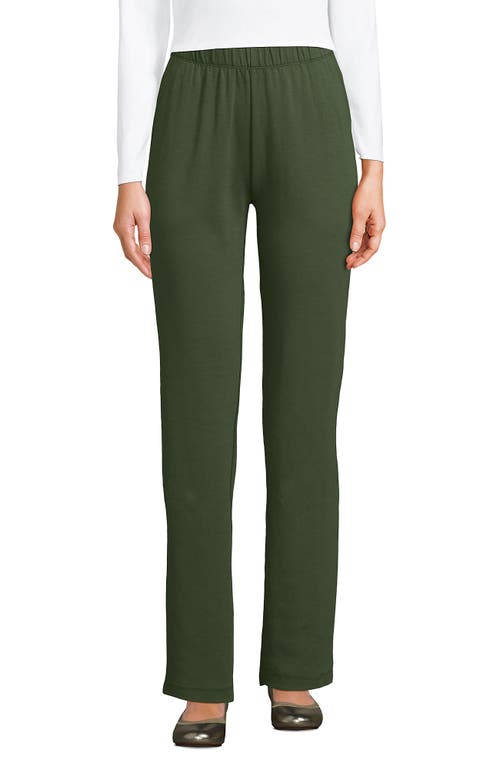 Shop Lands' End Sport Knit High Rise Pants In Estate Green