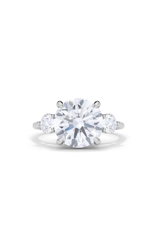 Shop Hautecarat Round Cut Lab Created Diamond Ring In 18k White Gold