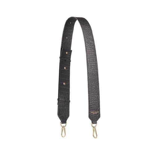 Shop Teddy Blake Stampato Leather Wide Strap In Grey