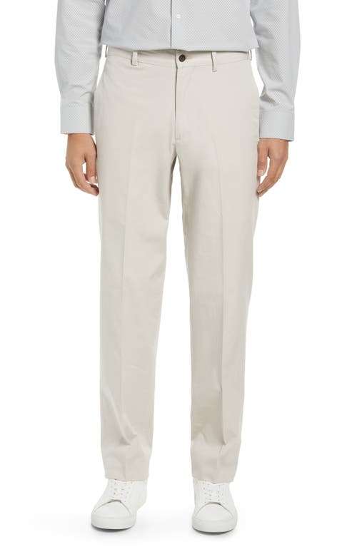 Berle Charleston Khakis Flat Front Cotton Poplin Dress Pants Stone at Nordstrom,