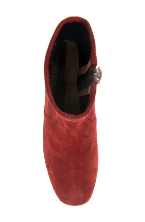 Shop Gentle Souls By Kenneth Cole Elbert Block Heel Bootie In Burnt Red Suede