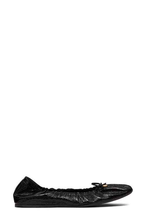 Shop Valentino Garavani Vlogo Signature Patent Ballet Flat In Nero