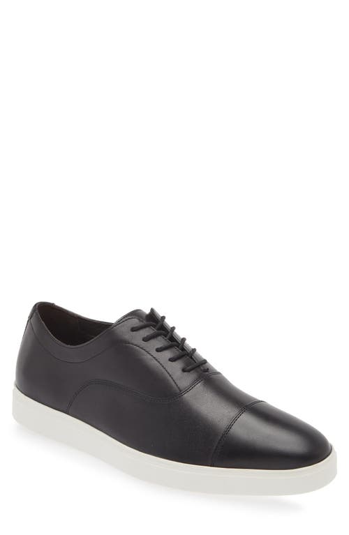 Johnston & Murphy Matthews Cap Toe Oxford In Black Hand-stained Full Grain