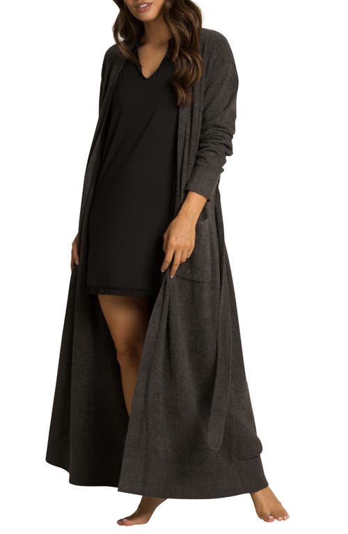 barefoot dreams CozyChic Ultra Lite Long Robe in Carbon at Nordstrom, Size Xx-Small