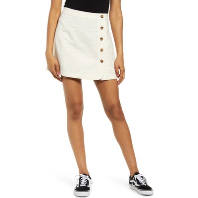 Plus Size Bp. Button Wrap Miniskirt, Ivory