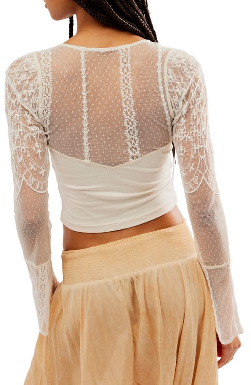 Free People X Intimately Fp Who's That Girl Long Sleeve In Ivory