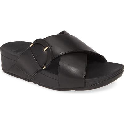 Fitflop Lulu Buckle Slide Sandal, Black