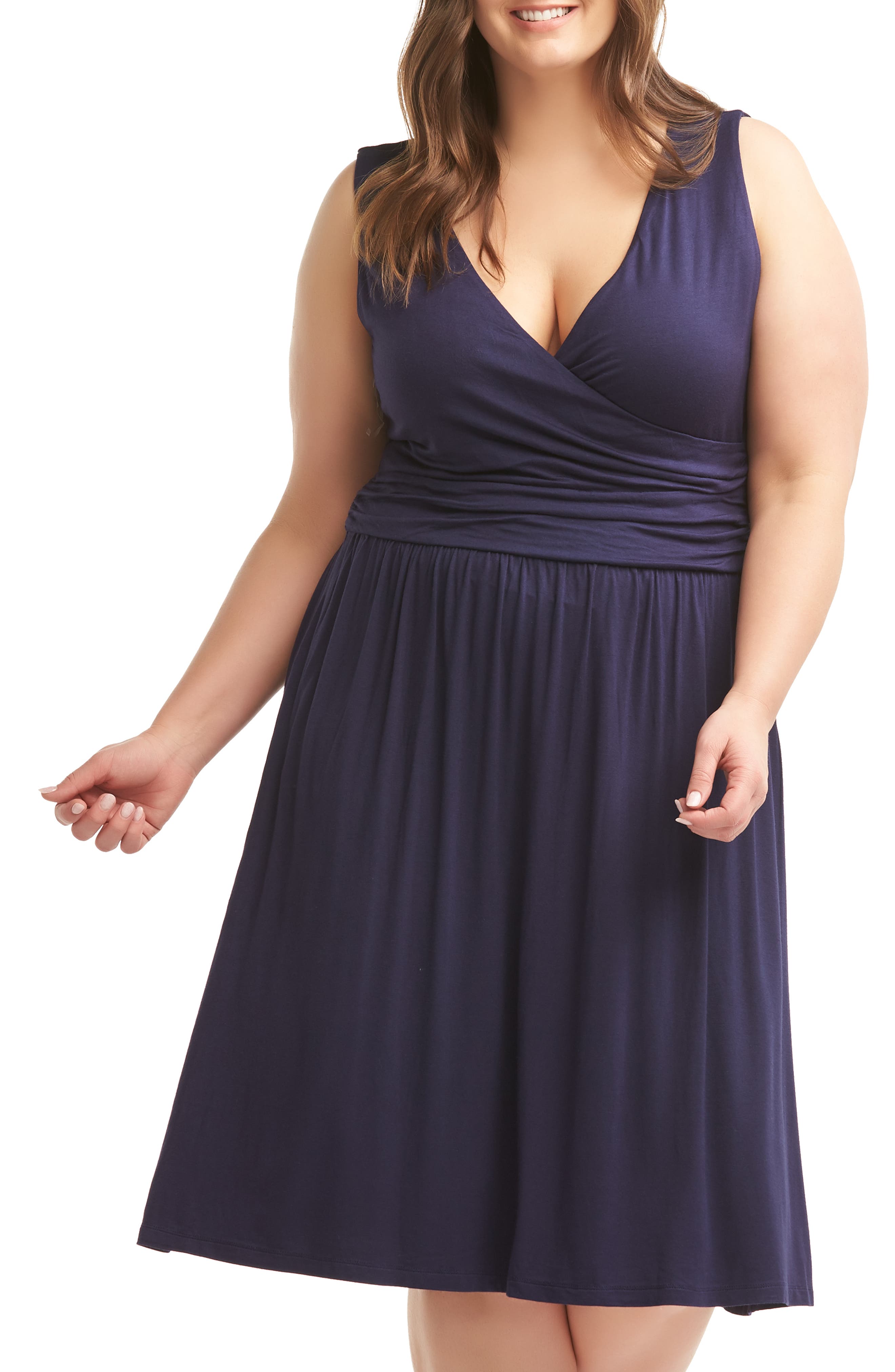 Plus Size Lemon Tart Celia Fit & Flare Dress, Blue