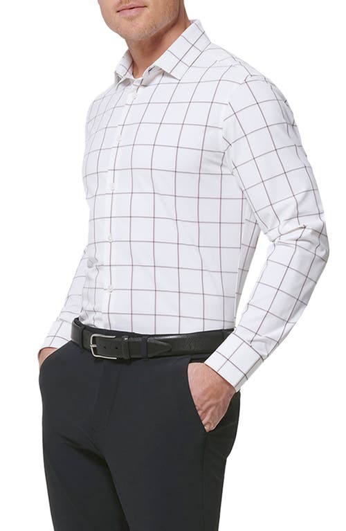 Leeward Tattersall Stretch Performance Button-Up Shirt in Nightshade Windowpane