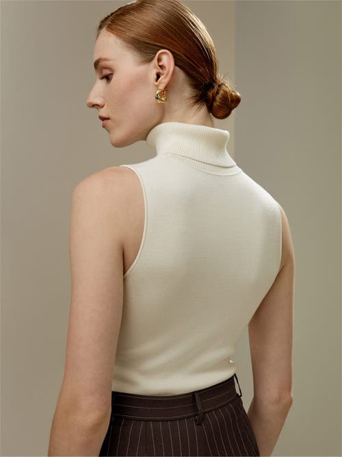 LILYSILK LILYSILK SILK KNITTED TURTLENECK SLEEVELESS TOP 