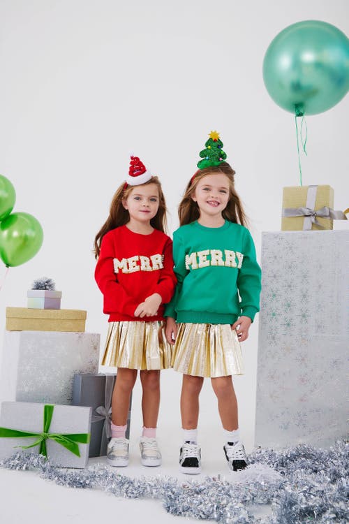 Shop Lola + The Boys Merry Pearl Sweatshirt In Green