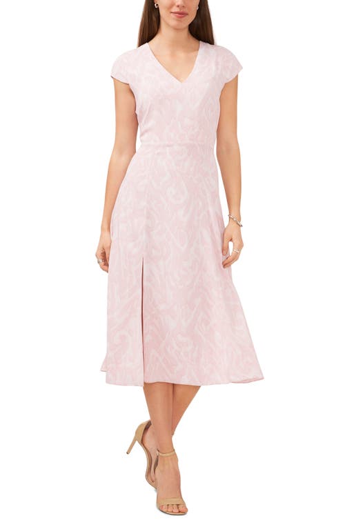 halogen(r) V-Neck Cutout Midi Dress in Lined Pink